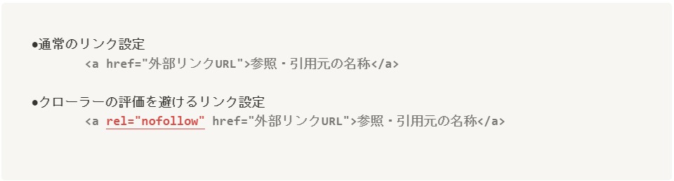 通常とクローラーの評価を避けるリンク設定